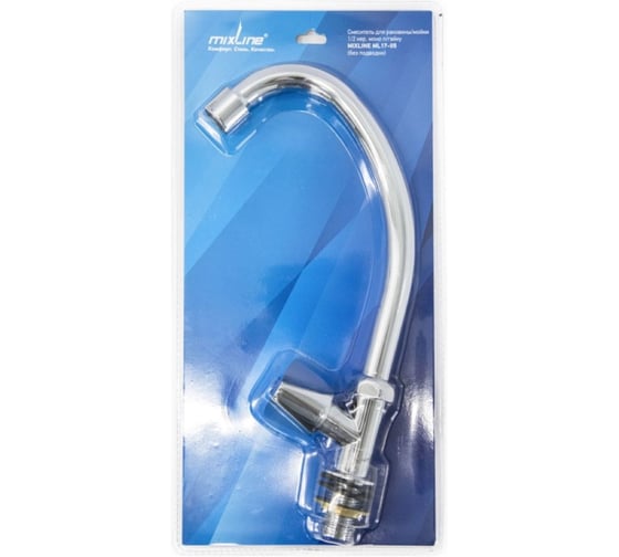 Смеситель для раковины/мойки MIXLINE МЛ17-05 1/2 кер., моно, под гайку, без подводки, блистер 559125