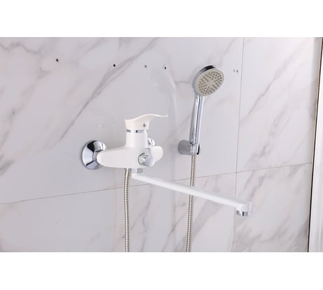 Смеситель для ванны MYNAH поворотный плоский излив, длиной 400 мм, латунь M2201J