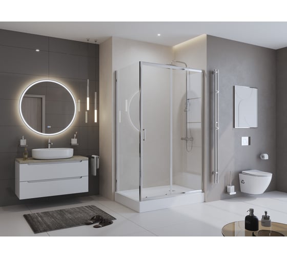 Душевой уголок BelBagno UNO-195-AH-1-120/80-C-Cr