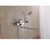 Смеситель для ванны MYNAH поворотный плоский излив, длиной 350 мм, латунь M2249