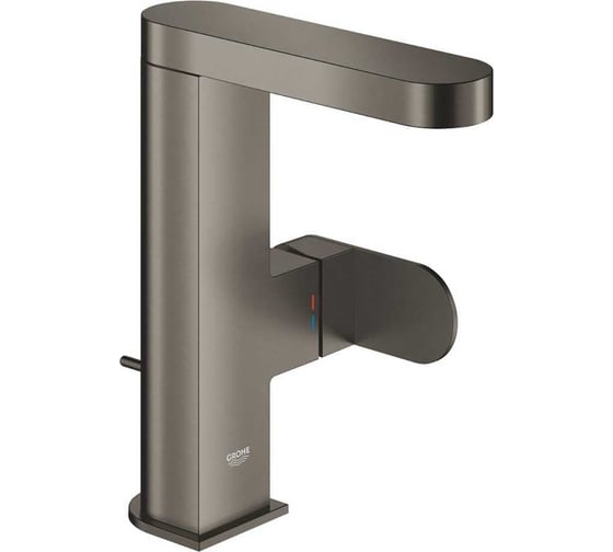 Смеситель для раковины Grohe Plus с донным клапаном, M-size, темный графит матовый 23871AL4