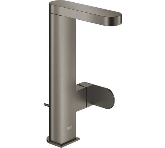 Смеситель для раковины Plus с донным клапаном Grohe, L-size, темный графит матовый, 23851AL4