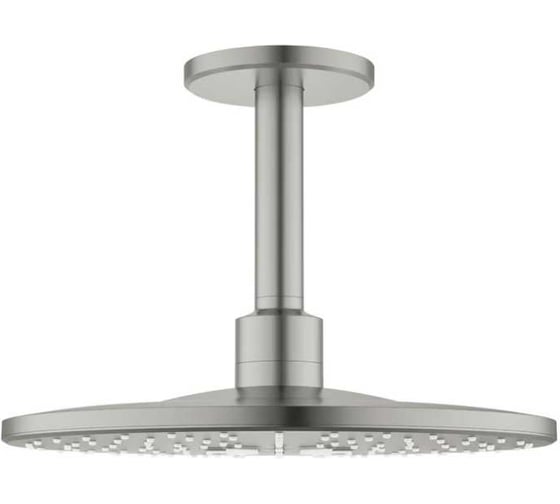 Верхний душ Grohe Rainshower 310 SmartActive с душевым кронштейном, 2 режима, 142 мм, сатиновая сталь 26477MS0