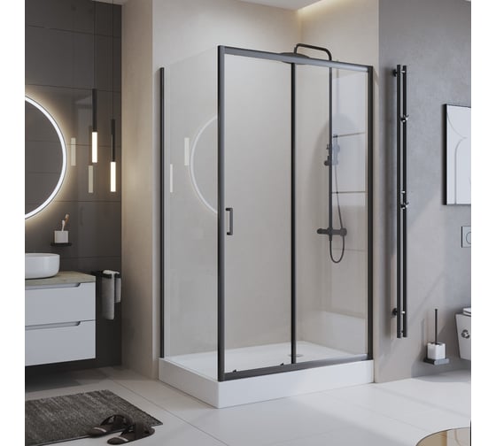 Душевой уголок BelBagno UNO-195-AH-1-130/90-C-NERO