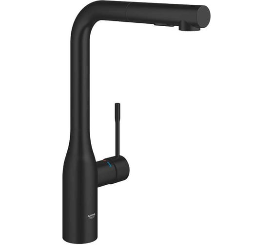 Смеситель для кухни Grohe Essence с вытяжным душем, матовый черный 302702430