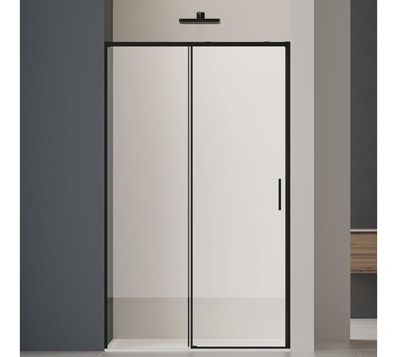 Душевая дверь Софт 2 (Soft 2) VINCEA 1300, черный, стекло прозрачное, VDS-3SO2130CLB
