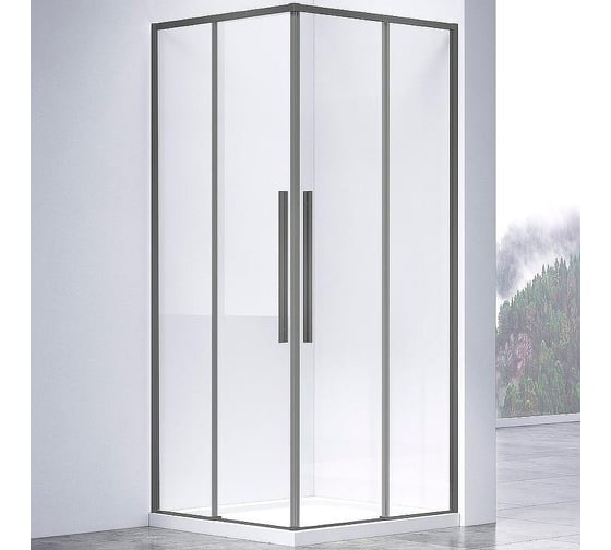 Душевой уголок Слим-Н (Slim-N) VINCEA, 1000х800, вороненая сталь, стекло прозрачное, VSS-4SN8010CLGM