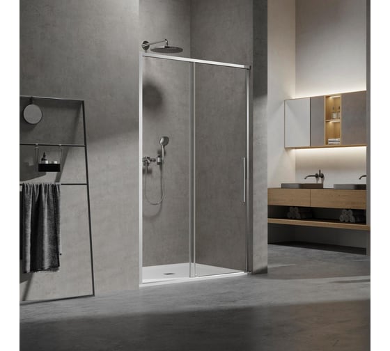 Душевая дверь Слим (Slim) VINCEA, 1200, хром, стекло прозрачное, VDS-6SL120CL