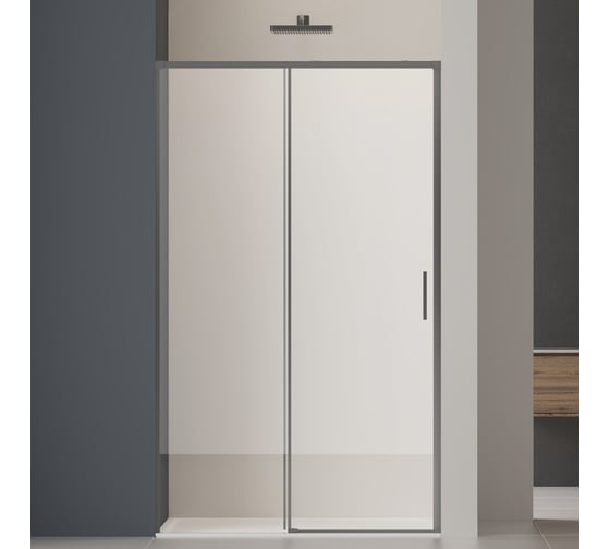 Душевая дверь VINCEA Софт 2 (Soft 2) 1000, вороненая сталь, стекло прозрачное, VDS-3SO2100CLGM