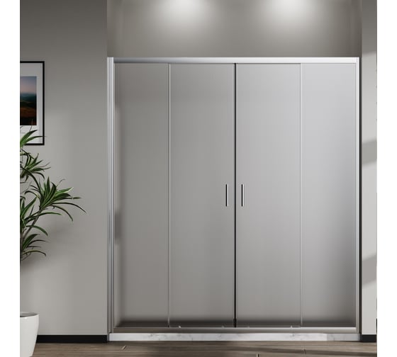 Душевая дверь Сити (City) VINCEA 1700, хром, стекло текстурное, VDS-5CT2170MT