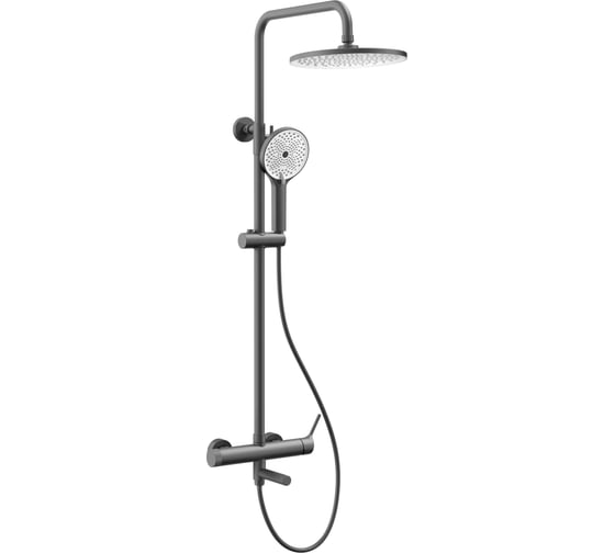 Душевая стойка Vincea Феерие (Feerie) с изливом, вороненая сталь, VSFS-5FE1GM