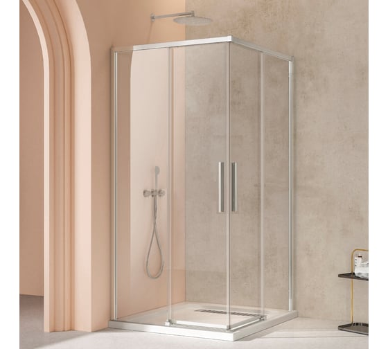 Душевой уголок Слим 8мм VINCEA (Slim 8мм), 900x900, хром, стекло прозрачное, VSS-4SL900CL