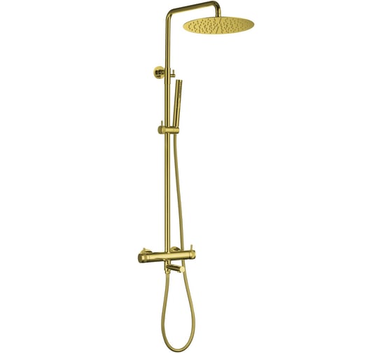 Душевая система ALLEN BRAU 5.31A10-GB PRIORITY H 800-1270 мм,излив поворот.,Верх.душ Slim Ф300,Kerox,браш.зол (345417) 00345417