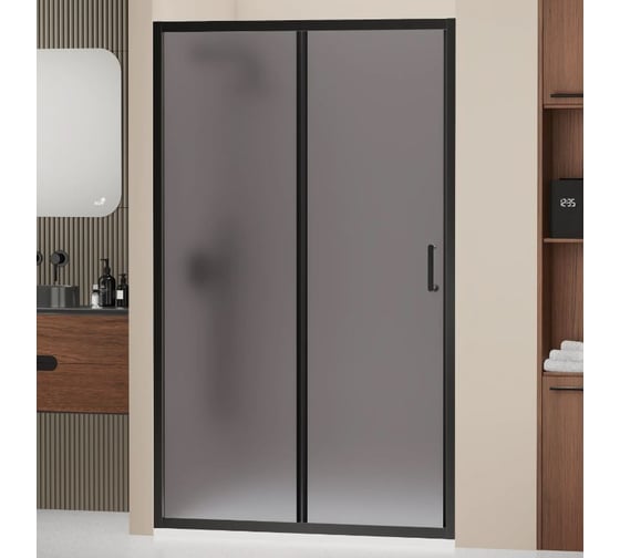 Душевая дверь RGW PA-14 B 100x195, черная, матовый графит, 6 мм, EasyClean 41081410-254