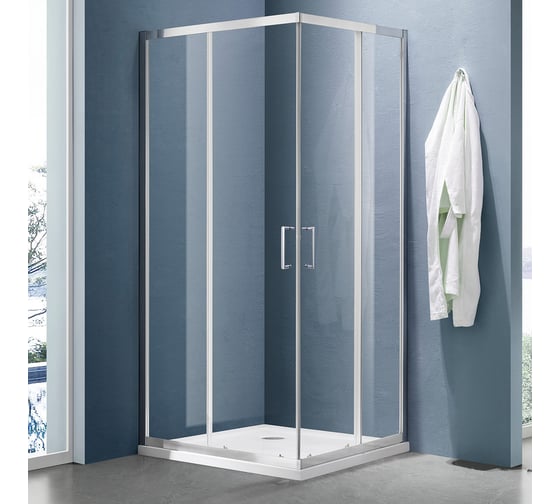 Душевое ограждение SANTREK AQUA Lea- CR-1200*900-C-Chrome 1200x900x1850, Г-образное, прозрачное стекло 5 мм, профиль хром 347039
