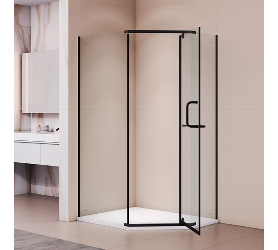 Уголок душевой RGW 90x120x195 PA-091-B Трапеция/Чёрный/Матовое/6 мм EasyClean 35089192-24