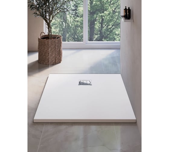 Поддон душевой RGW 90x110x2.5 ST-0119W Белый/прямоугольный слив 90 мм Каменный с решеткой 16152911-001