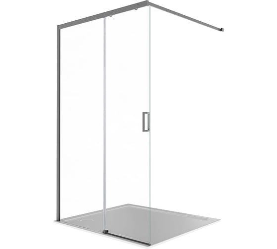 Душевая перегородка раздвижная AQUATEK Walk in AQ.WISL.120.1GM с держателем, 1200x2000, профиль оружейная сталь, стекло прозрачное 5/6 мм 00000148906