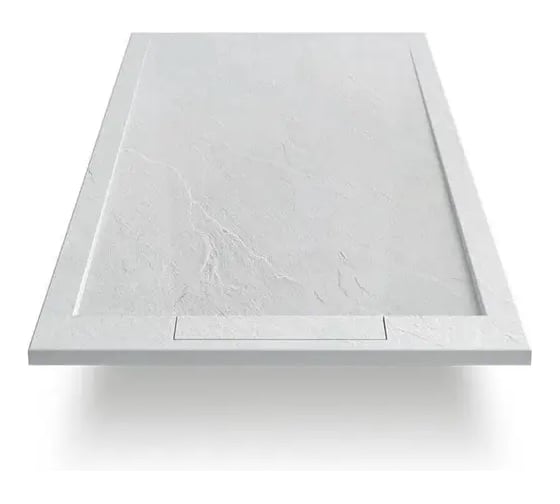 Душевой поддон из искусственного камня ЛИТКАМ 100x120, белый, с накладкой LKP-P-100.120W