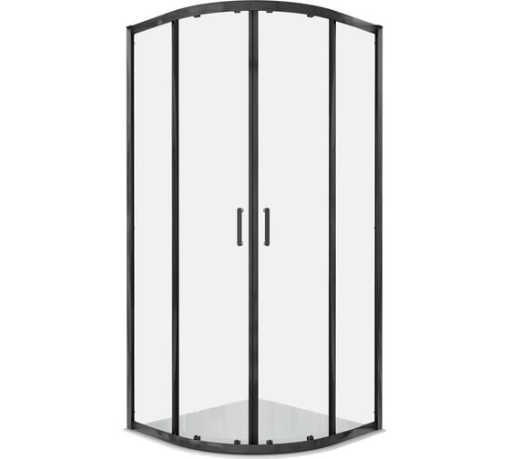 Душевой уголок AQUATEK 1/4 круга, раздвижные двери, 900x900x2000 мм, профиль черный, прозрачное стекло 6 мм AQ.RO.090.1BL 00000148856