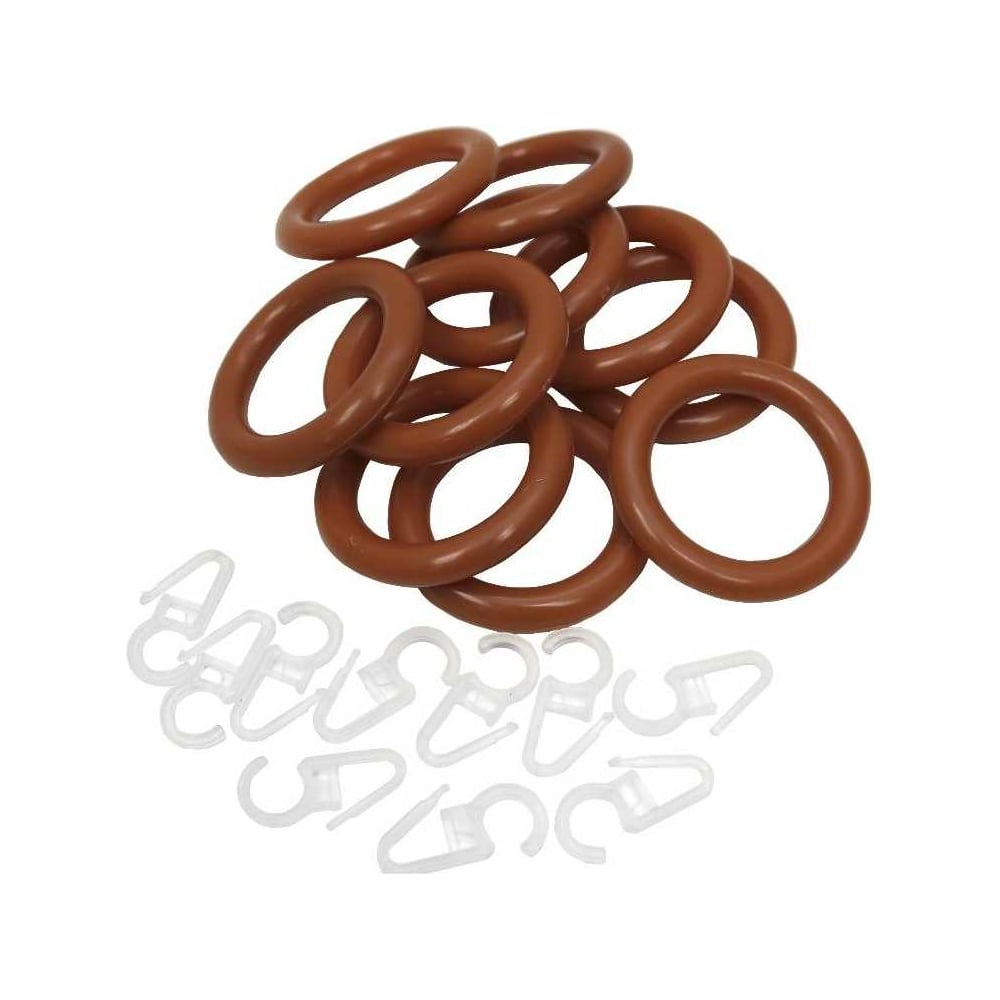 Кольцо для карниза Beroma 60 мм, 12 шт, тёмно коричневый 07710406 ...