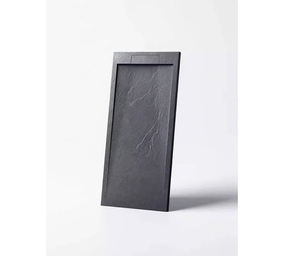 Душевой поддон из искусственного камня ЛИТКАМ 90x120, антрацит, с накладкой LKP-P-90.120A