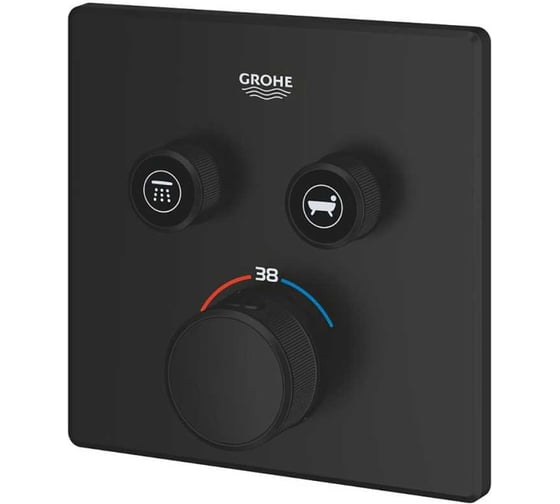 Внешняя часть термостата для душа Grohtherm SmartControl Grohe (на 2 потребителя, матовый черный) 291242430 1