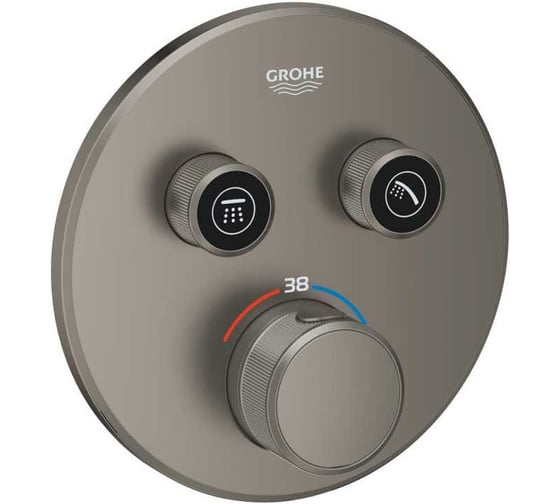 Внешняя часть термостата для душа Grohtherm SmartControl Grohe на 2 потребителя, сатиновый графит 29119MG0 1