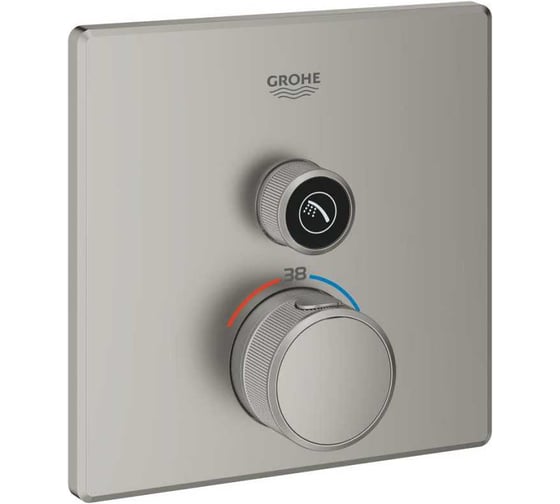 Внешняя часть термостата для душа Grohe Grohtherm SmartControl, сатиновая сталь, 29123MS0 1