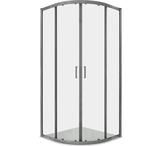 Душевой уголок AQUATEK AQ.RO.090.1GM 1/4 круга, двери раздвижные, 900x900x2000, профиль оружейная сталь, стекло прозрачное 6 мм 00000148857 1