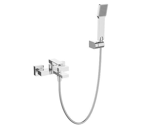 Смеситель для ванны и душа BelBagno с ручным душем, шлангом и держателем ROM-VASM-CRM