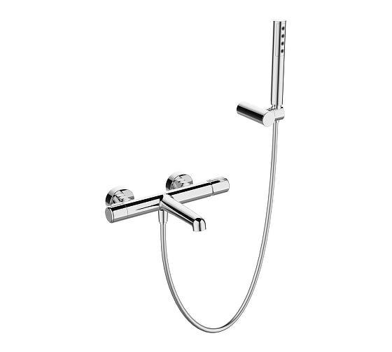 Смеситель для ванны и душа BelBagno с ручным душем, шлангом и держателем UNO-VASM/DFS-CRM