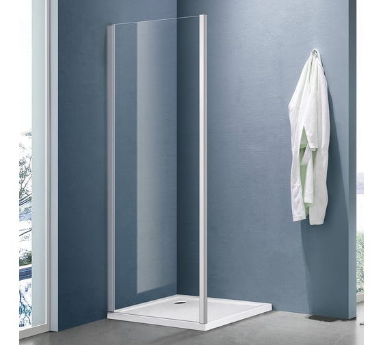 Боковая часть душевого ограждения SANTREK AQUA Lea SP-800-C-Brushed 800x1850 мм, прозрачное стекло 5 мм, профиль сатин 328172