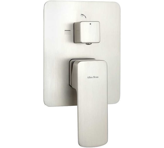 Смеситель встроенный для душа ALLEN BRAU 5.21014-BN INFINITY X2 2 вых., дивертер, Kerox, Easy box, браш.никель (367013) 00367013