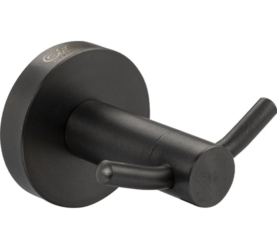 Крючок двойной GFmark на круглом основании, цвет ГРАФИТ 78114