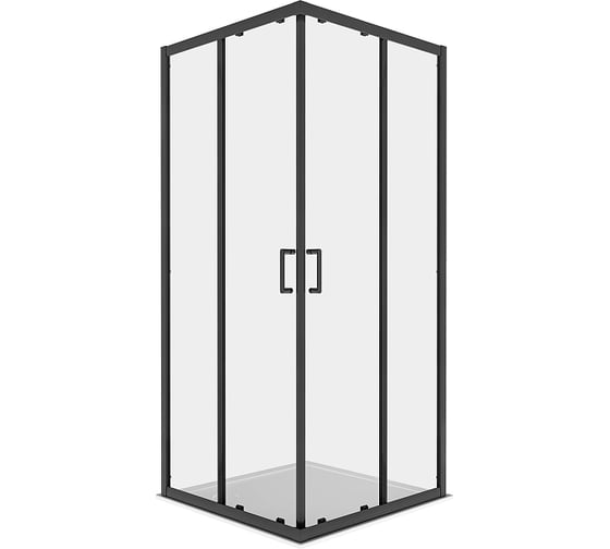 Душевой уголок квадратный, двери раздвижные AQUATEK AQ.KV.090.1BL 900x900x2000 профиль черный, стекло прозрачное 6 мм 00000148862