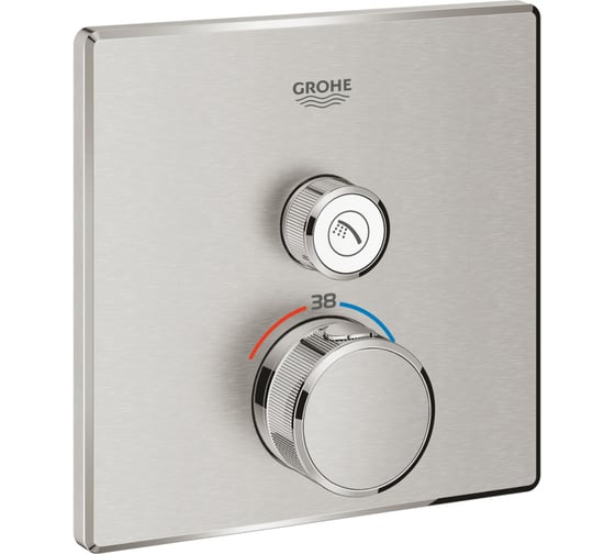 Внешняя часть термостата для душа Grohe Grohtherm SmartControl, суперсталь 29123DC0