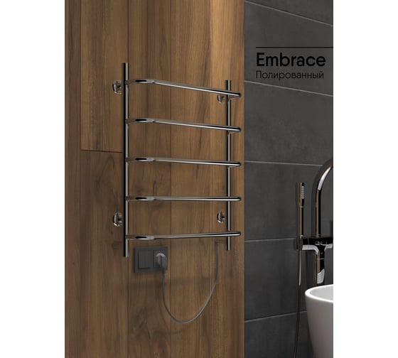 Полотенцесушитель INDIGO Embrace без полки (electro) 60/40 скрытый монтаж, универсальное подключение R/L LCEE60-40R