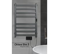 Полотенцесушитель INDIGO Oktava Slim 3 electro 80/50 таймер, скрытый монтаж, универсальное подключение R/L LСLOKS3E80-50MGRt