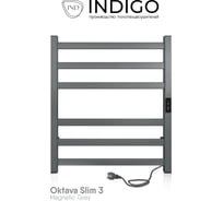 Полотенцесушитель INDIGO Oktava Slim 3 electro 60/50 таймер, скрытый монтаж, универсальное подключение R/L LСLOKS3E60-50MGRt