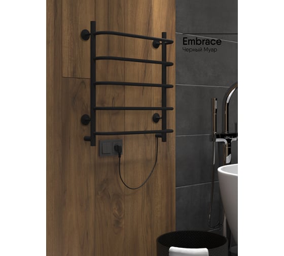 Полотенцесушитель INDIGO Embrace без полки (electro) 60/50 скрытый монтаж, универсальное подключение R/L LCEE60-50BRR