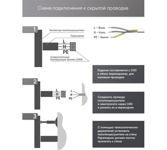 Полотенцесушитель INDIGO Atlas (electro) 80/50 таймер, скрытый монтаж, универсальное подключение R/L LСLATE80-50WMRt
