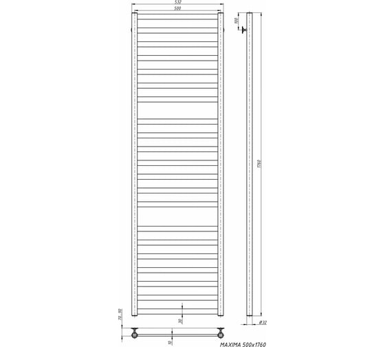 Водяной полотенцесушитель STINOX Maxima Luxe MAX180L