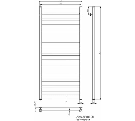 Водяной полотенцесушитель STINOX San Remo Luxe SAN120L