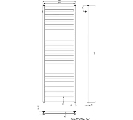 Водяной полотенцесушитель STINOX San Remo Luxe SAN160L