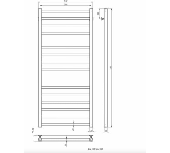 Водяной полотенцесушитель STINOX Quatro Luxe QU120L