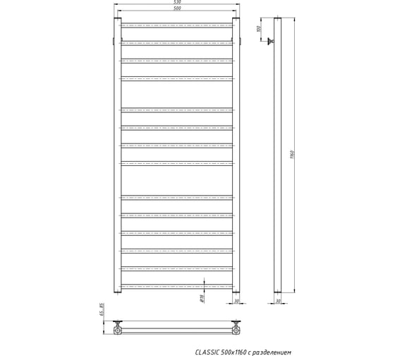 Водяной полотенцесушитель STINOX Classic Luxe CL120L