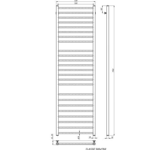 Водяной полотенцесушитель STINOX Classic Luxe CL180L