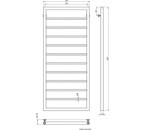 Водяной полотенцесушитель STINOX Corsa COR120
