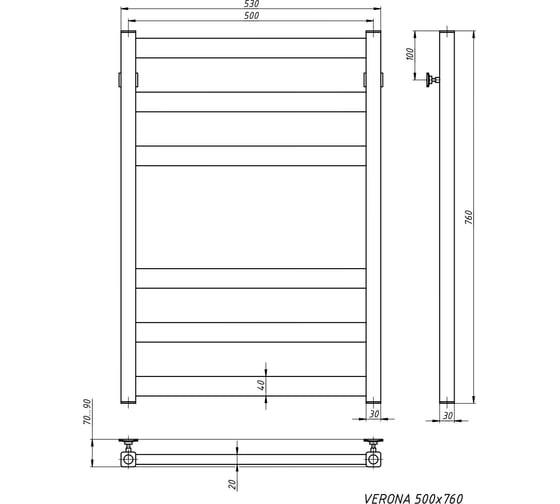 Водяной полотенцесушитель STINOX Verona VER80